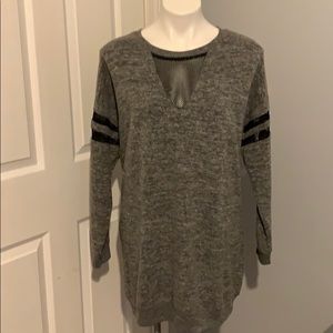 Gray and black sweater dress never worn very cute